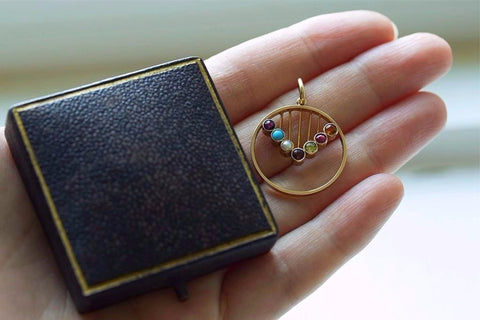 Edwardian Multi Stone Pendant with Antique Box