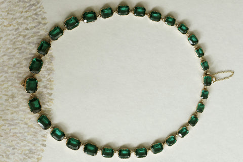 Georgian Emerald Paste Rivière Necklace