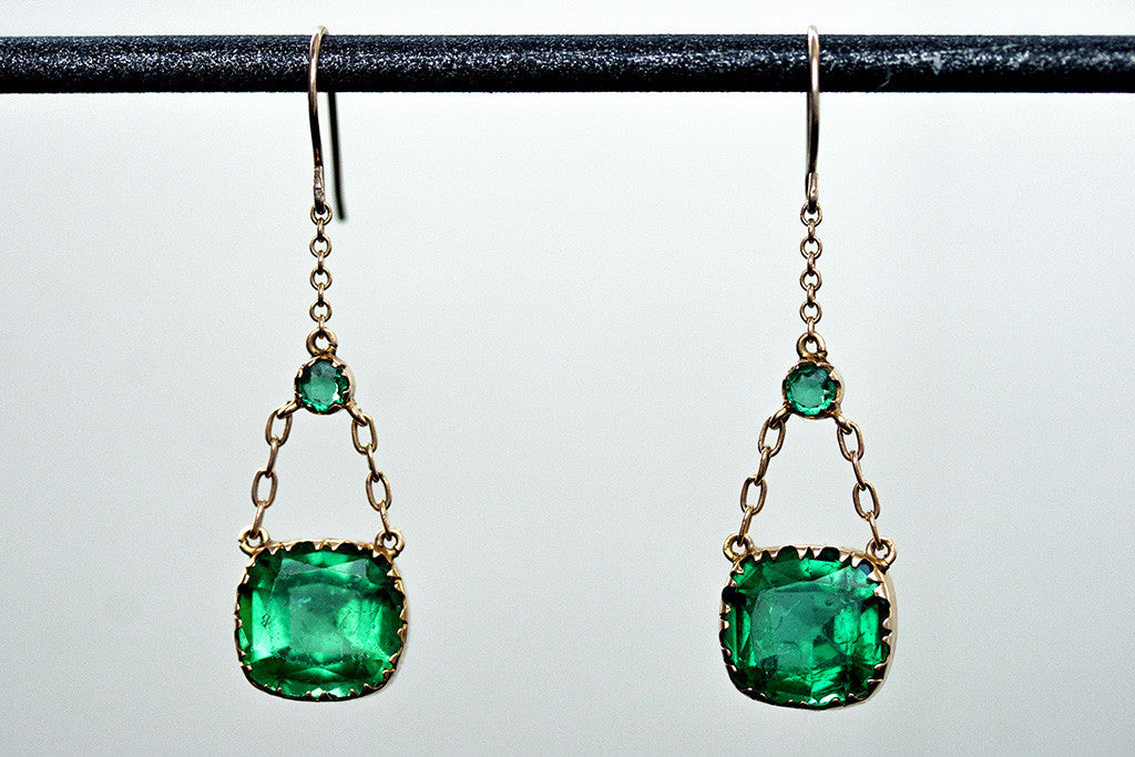 Green and gold earrings | Rebekajewelry