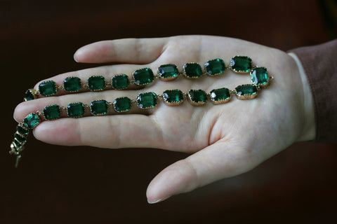 Georgian Emerald Paste Rivière Necklace