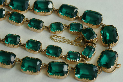 Georgian Emerald Paste Rivière Necklace
