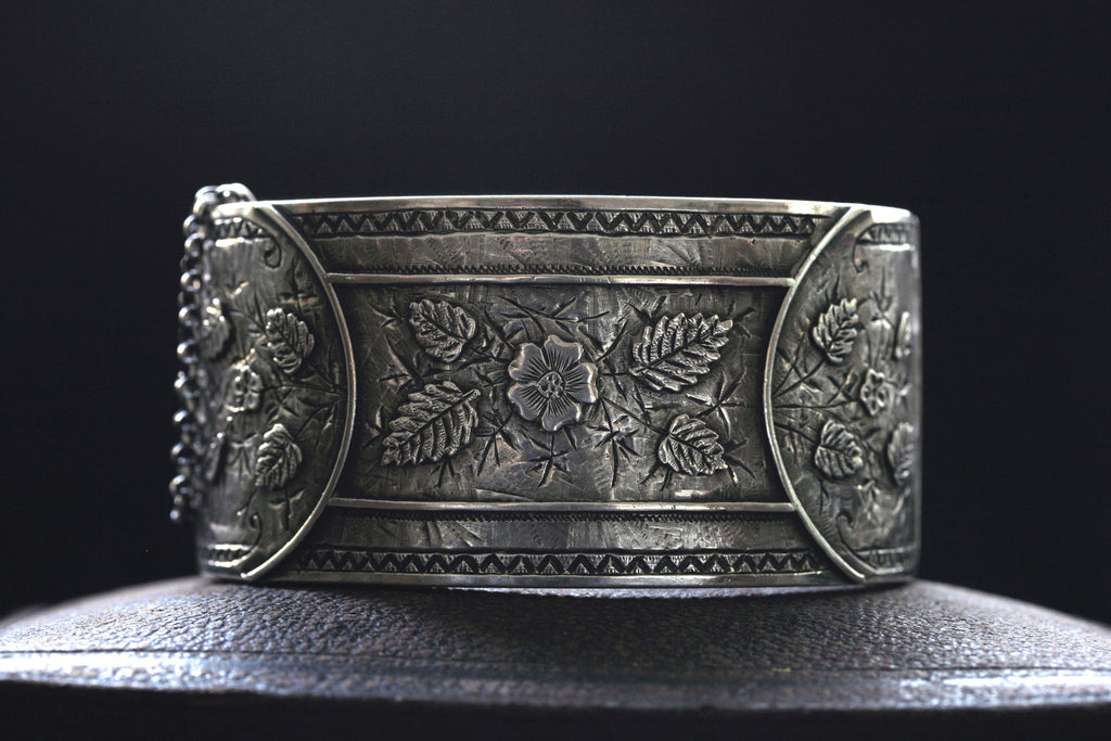 Victorian Wide Sterling Bangle