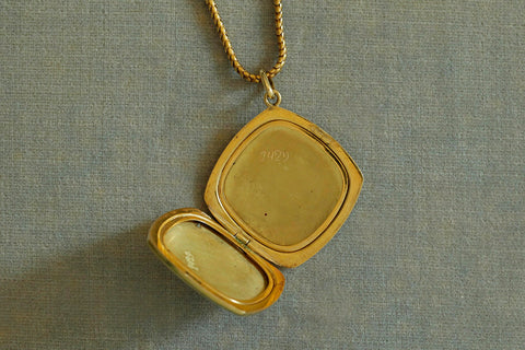 Victorian Enamel and Diamond Putto Cherub Locket