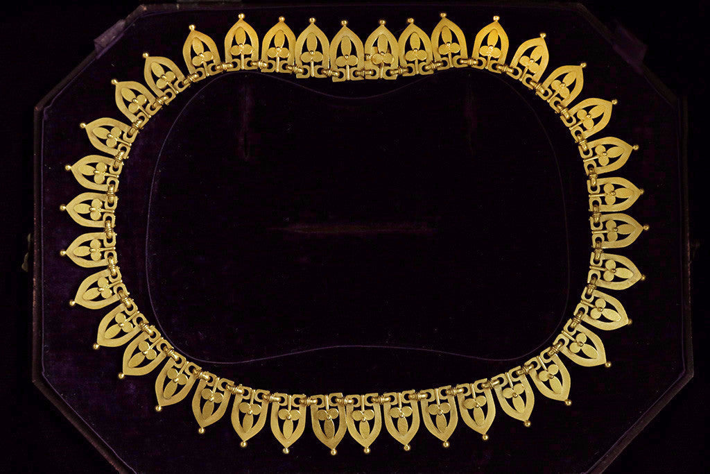 Victorian Etruscan Revival Gold Collar