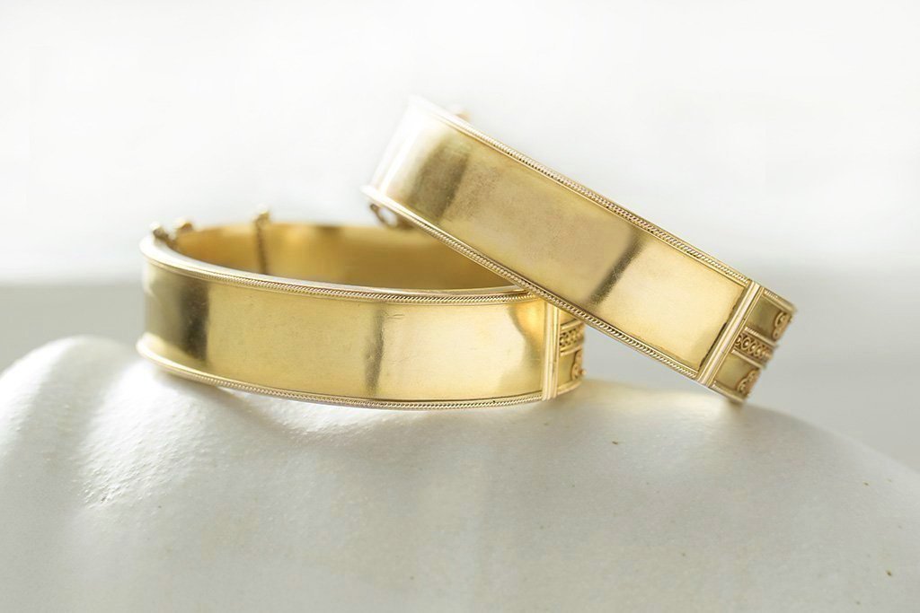 Victorian Matched Set of Etruscan Revival Bangles