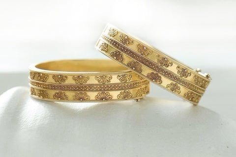 Victorian Matched Set of Etruscan Revival Bangles