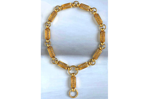 Victorian Etruscan Revival Gold Collar Necklace