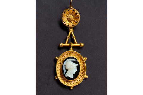 Victorian Etruscan Revival Cameo Pendant