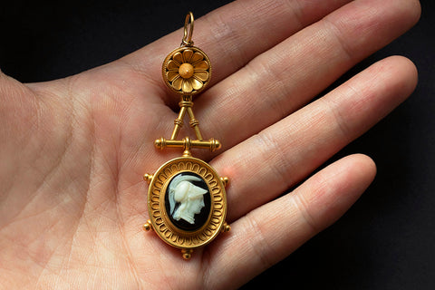Victorian Etruscan Revival Cameo Pendant