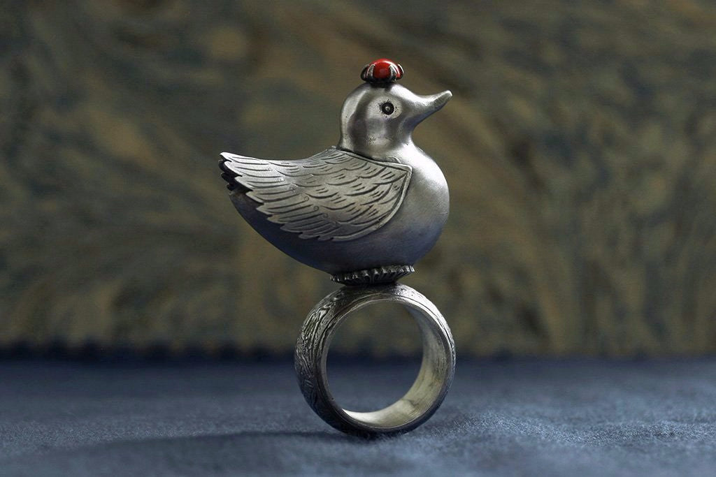 Coral Crown Top Bird Ring