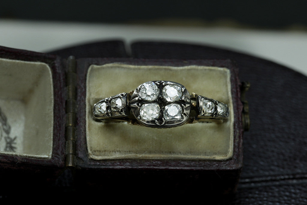 Georgian Four Diamond Top Ring