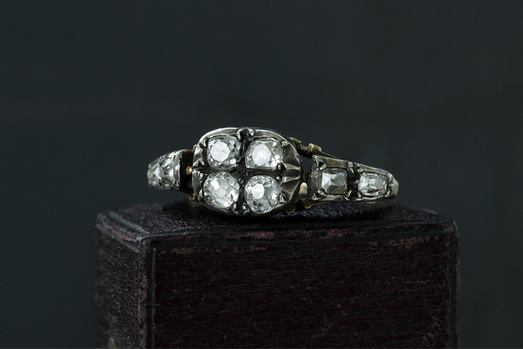 Georgian Four Diamond Top Ring