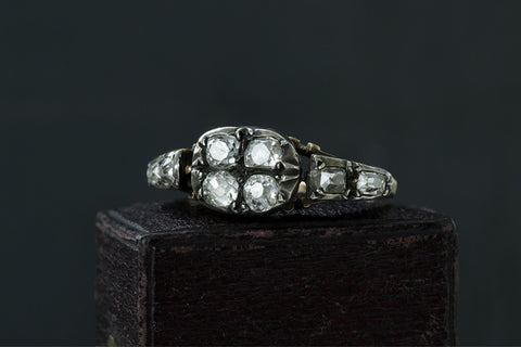 Georgian Four Diamond Top Ring
