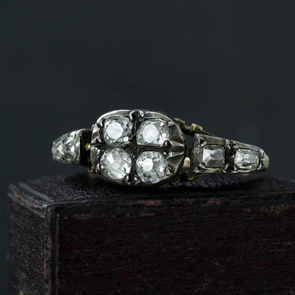 Georgian Four Diamond Top Ring