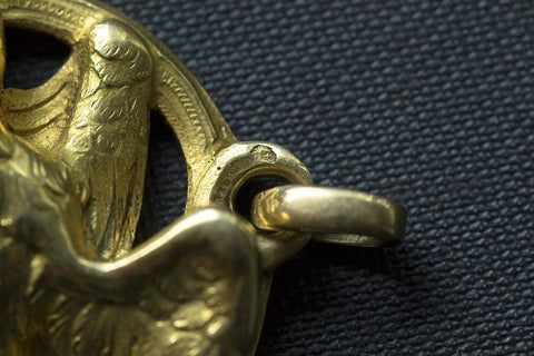 French Art Nouveau Eagle Diamond Pendant