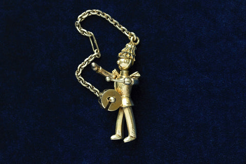 French Drummer Boy Gold Pendant
