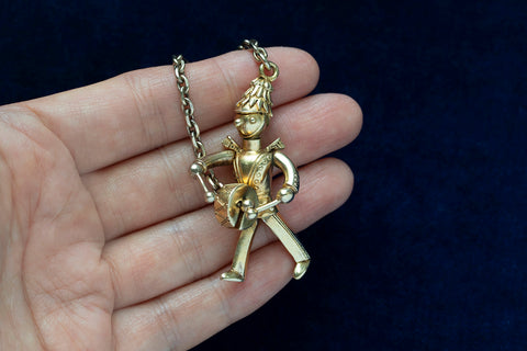 French Drummer Boy Gold Pendant