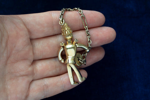 French Drummer Boy Gold Pendant