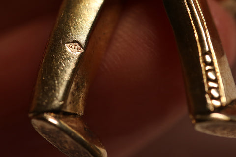 French Drummer Boy Gold Pendant Makers Mark