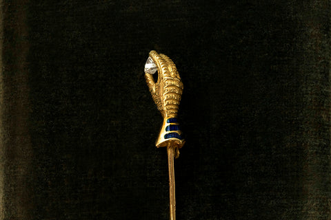 19th Century French Hand Stick Pin with Diamond
