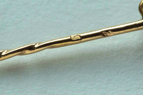 19th Century French Hand Stick Pin with Diamond