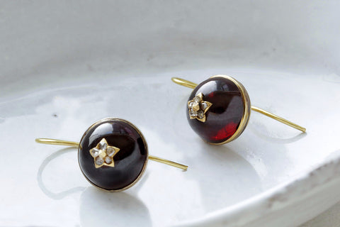 Victorian Garnet and Diamond Earrings