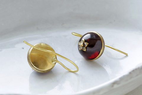 Victorian Garnet and Diamond Earrings