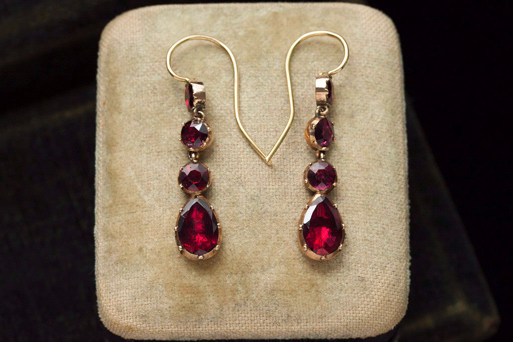 Georgian Garnet Drop Earrings