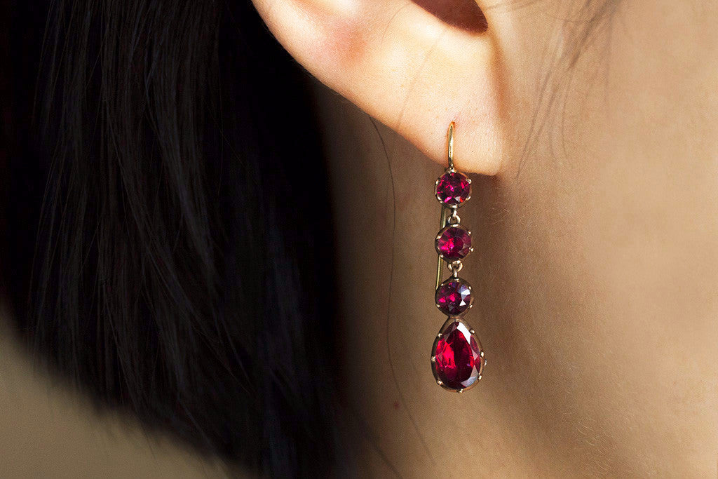 Garnet drop hotsell earrings
