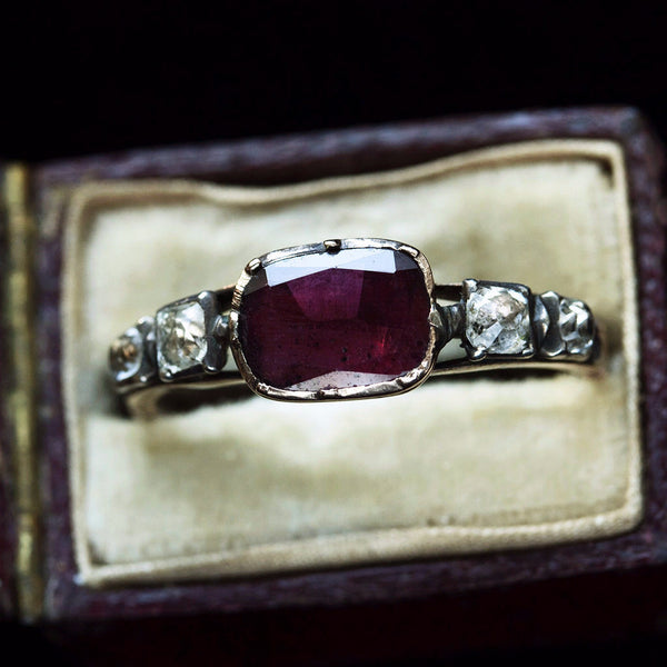 Georgian Garnet and White Paste Ring