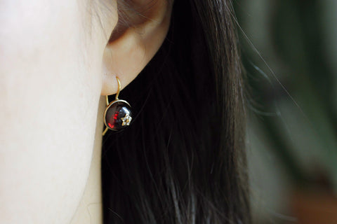 Victorian Garnet and Diamond Earrings