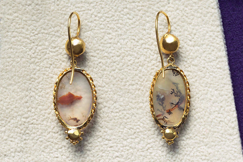 Late Georgian Agate and Garnet Earrings
