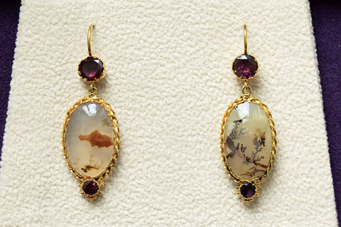 Late Georgian Agate and Garnet Earrings