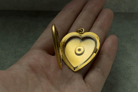 Edwardian Large Gold Heart Locket