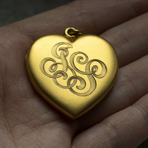 Edwardian Large Gold Heart Locket
