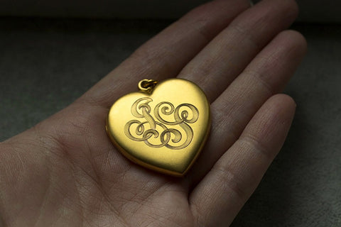 Edwardian Large Gold Heart Locket
