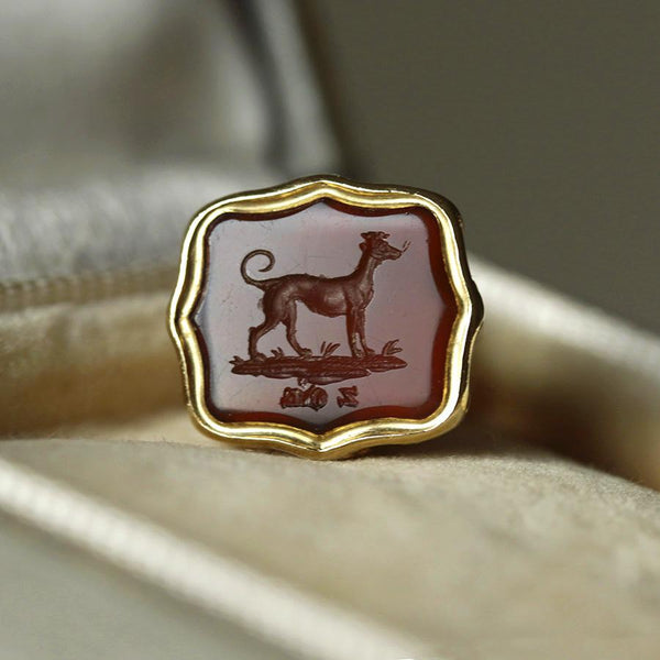 Early Victorian Greyhound Fob Pendant