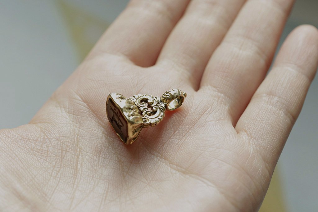 Early Victorian Greyhound Fob Pendant