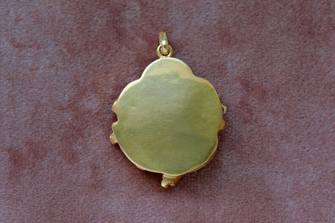 Art Nouveau Dog Locket with Diamond