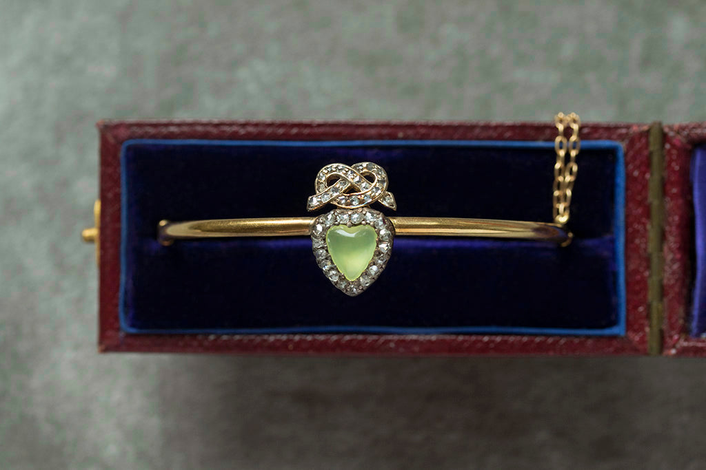 Victorian Heart & Lovers Knot Bangle