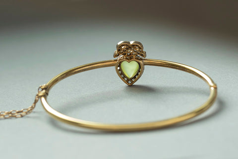 Victorian Heart & Lovers Knot Bangle