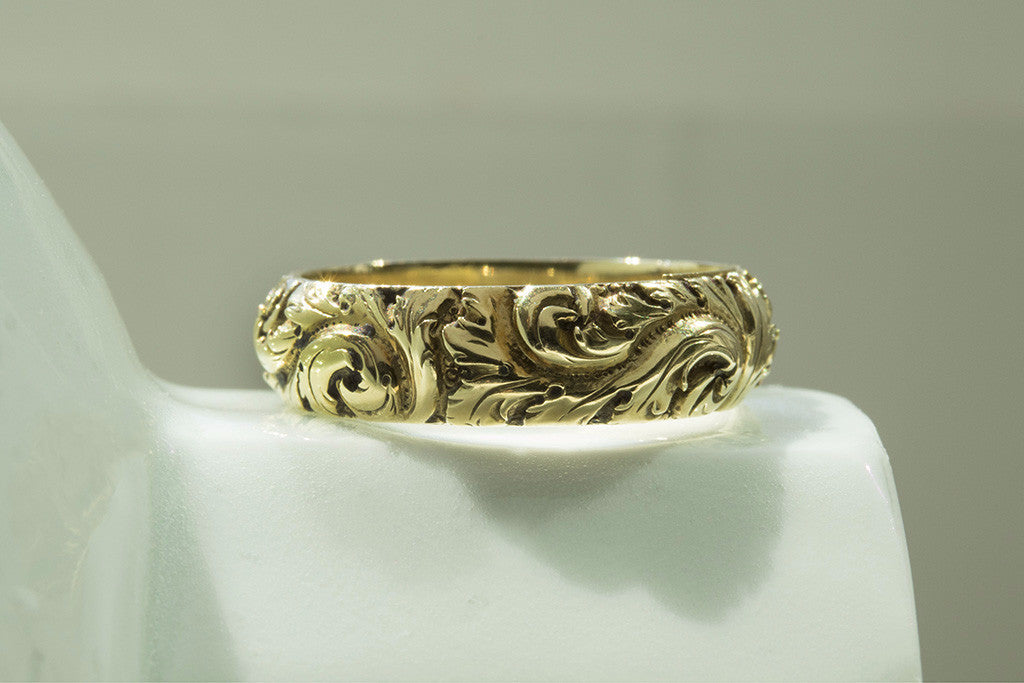 Georgian Chased Gold Band with Hidden Locket