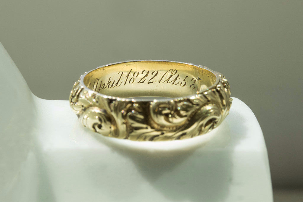 Georgian Chased Gold Band with Hidden Locket