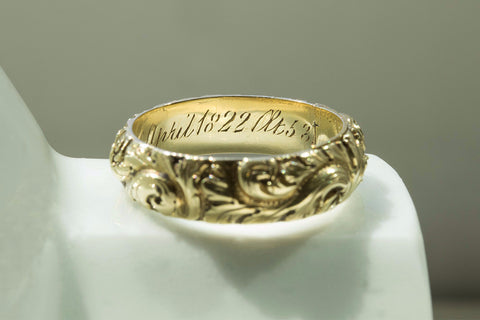 Georgian Chased Gold Band with Hidden Locket
