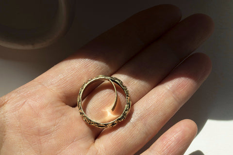 Georgian Chased Gold Band with Hidden Locket