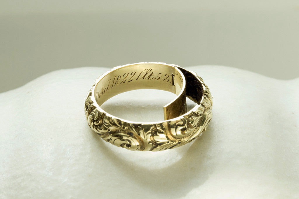 Georgian Chased Gold Band with Hidden Locket