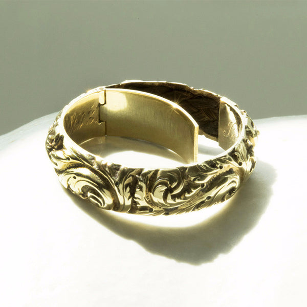 Georgian Chased Gold Band with Hidden Locket