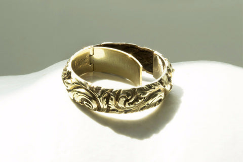 Georgian Chased Gold Band with Hidden Locket