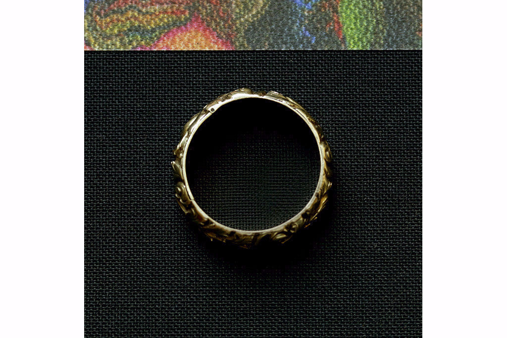 Georgian Chased Gold Band with Hidden Locket