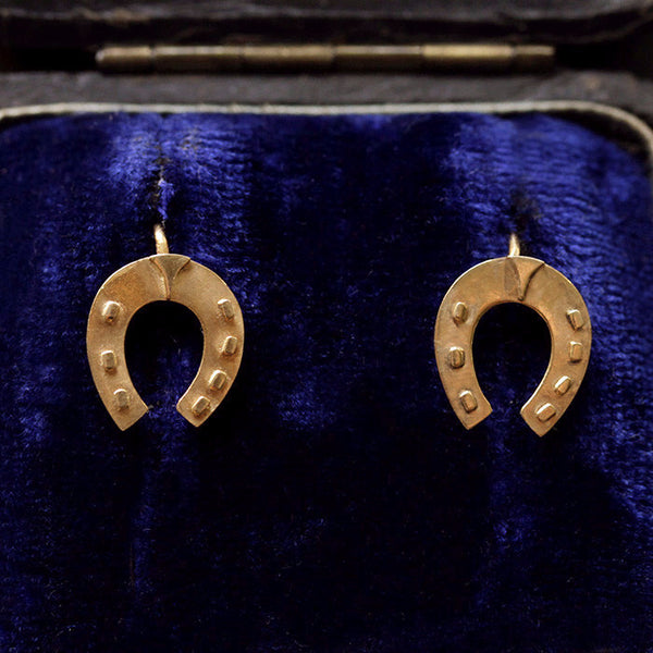 Victorian Gold Horseshoe Earrings
